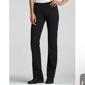 Eileen Fisher Stretch Ponte Slim Boot-Cut Black Pant Size 12 NWT